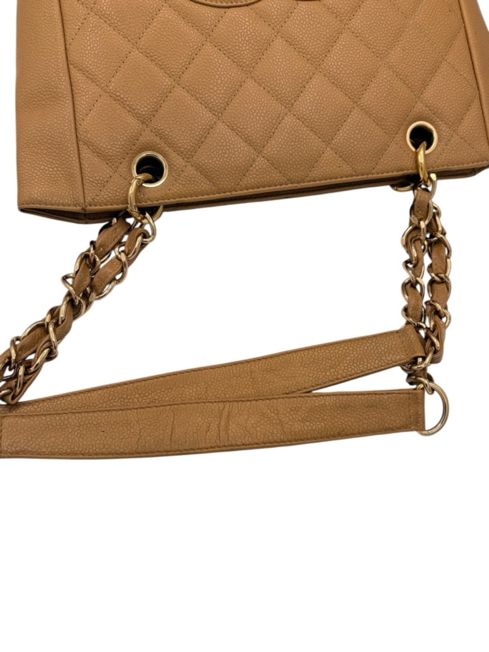 Chanel Petite Shopping Tote – Tan Caviar Leather - Picture 6 of 10